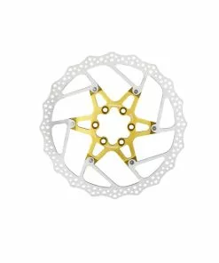 Reverse, Bremsscheibe Alu/Stahl, Aluspider Gold, 135g, 6-loch, 180mm