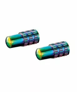 Token, Ventilkappen Alu, 1 Paar, Für SV Ventil, 1g, Oil Slick Rainbow