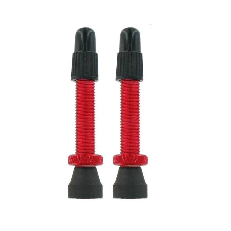 VAR, Ventil Alu Tubelessventil Für TL-Ready Umrüstung SV, 6,5mm, 40mm Lang, 2er Pack, Rot